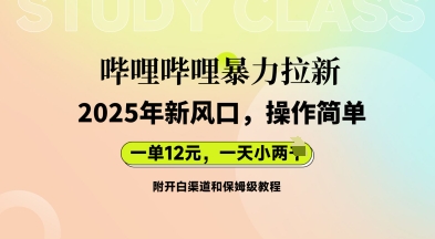 哔哩哔哩暴力拉新：2025年新风口，一单12元，一天数张(附开白渠道和保姆级教程)-8U创业网