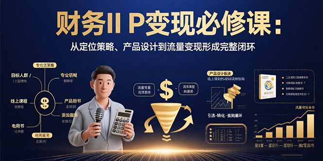 财务IP变现必修课：从定位策略、产品设计到流量变现形成完整闭环-8U创业网
