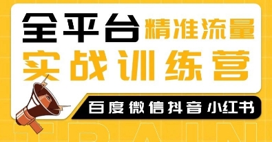 全平台精准流量实战训练营，百度微信抖音小红书SEO引流教程-8U创业网