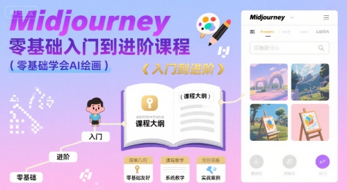 midjourney零基础入门到进阶课程，零基础学会AI绘画-8U创业网