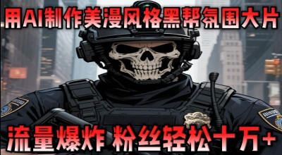 用AI制作美漫风格黑帮氛围大片，流量爆炸，粉丝轻松十W+-8U创业网