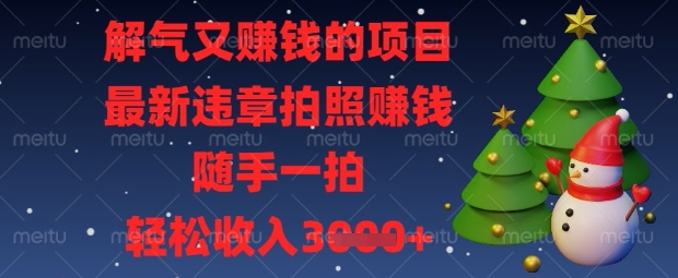 解气又挣钱的项目，最新违章拍照挣钱，随手一拍，轻松收入数张【揭秘】-8U创业网