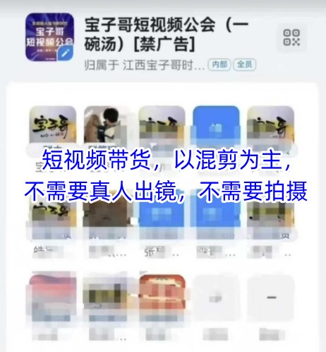宝子哥头部团队短视频带货，以混剪为主，不需要真人出镜，不需要拍摄-8U创业网