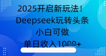 2025开启新玩法！Deepseek玩转头条，小白可做，单日收入几张-8U创业网